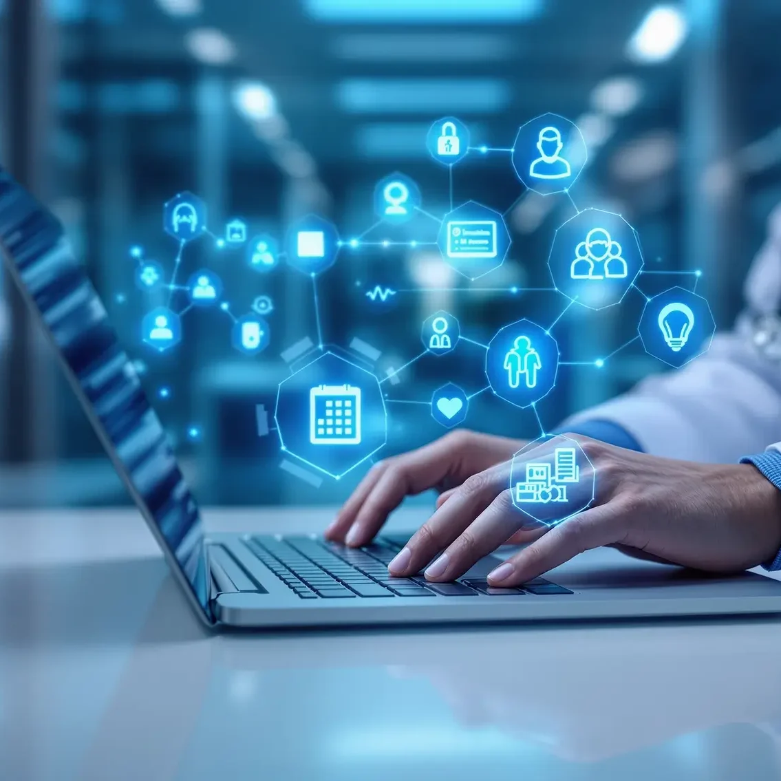 Patient Access & Scheduling Automation on laptop