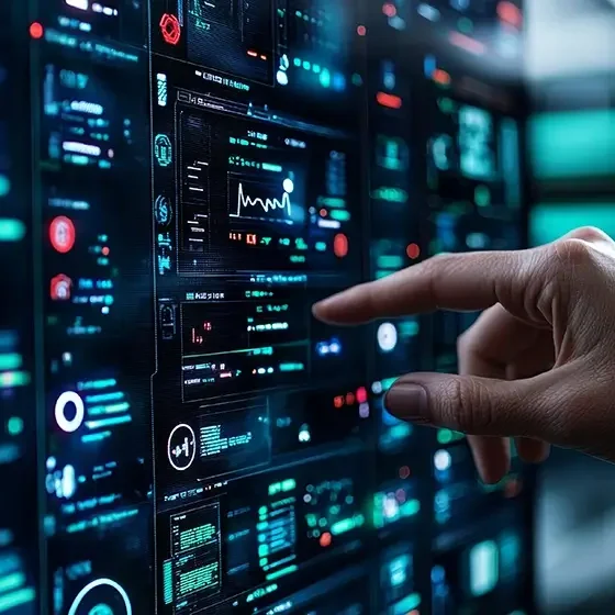 a hand touching a screen Administrative Process Automation